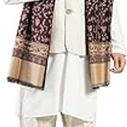 Men's Fineness Paisley Weave Kashmiri Woolen Shawl Warm and Soft, Faux Pashmina Shawls-image-3