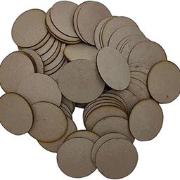Buyist Woodwork Craft Unfinished Laser Cut Round/Circle Shape Tag with Hole (Beige) -Pack of 100-picture-18