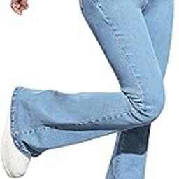 Solid Low Waist Bootcut Denim Jeans for Women's & Girls'-image-82