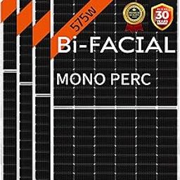 MuscleGrid Plasma (Heavy Duty) Solar Panel 575 Watt (Pack of 4) Halfcut 24 Volts 144 Cells Framed Dual Glass Mono PERC Bifacial Solar Panels Commercial Grade (4 Panels)-22