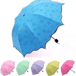 3 Fold Magic Umbella Anti UV Protection, Beautiful Creative Magical of Blooming Flowers Design Multi Style Umbrella for Man and Women (multi colour)-image-90