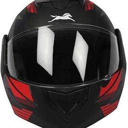 TVS Helmet Full Face Dual Color Motorbike Helmet (Black, Red-NL)-24