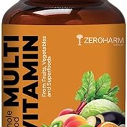 ZEROHARM Multivitamin Tablets for Women - Whole Food With Omega, Essential Vitamins & Minerals - Vitamin C, B, D, A, Biotin, Iron, Zinc, Selenium - Energy, Immunity & Hair Skin Health - 30 Tablets-10
