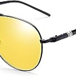 Polarized sunglasses for men and Women Uv 400 Protection Aviator Shape Cooling Goggles Black Shade Sunglass (Italic)…-56