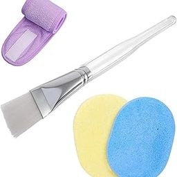 ayushicreationa Face Pack Brush and Face Cleaning Sponge Non-Slip Spa Headband Combo Facial Mask Brush Set for Men's and Women's (Multi-Color) (Belt and 2 Sponge)-image-26