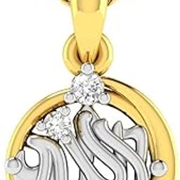 18KT Yellow Gold and American Diamond Pendant for Women-image-102