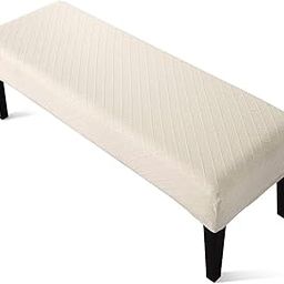 Polyester Bench High Stretch Slipcover Dining Room Bench Seat Cushion Cover Beige-image-51
