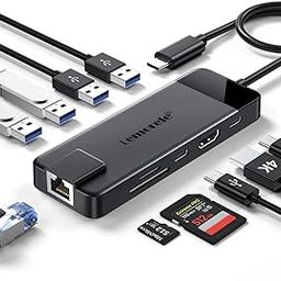 USB C Hub 10-in-1, USB C Hub Multiport Adapter for MacBook Pro, Gigabit Ethernet with 4K HDMI, 100W PD, 4 USB 3.0/2.0, SD/TF, USB-C Data 3.0, Compatible for Windows/Mac/iPad-22