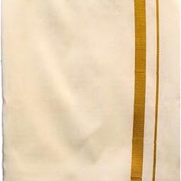 Veshti for men Dhoti Mundu Lungi Silk Blend Pattu Off-White with Gold Border-image-26