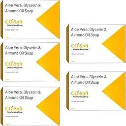 CO-Soft Aloe Vera, Glycerin & Almond Oil Moisturising Soap, For Soft Smooth Skin, 75g, Pack of 5-image-29