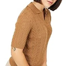 max Women's Cotton Collared Neck Classic Sweater-picture-16