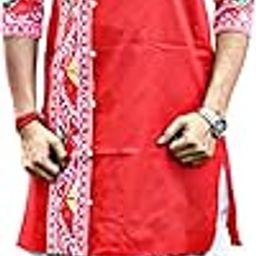 Pure Cotton Full Sleeves Kurta of Jamdani Craftsmanship, Perfect for Weddings, Parties, Poojas, Festivals etc. (GC501)-image-95