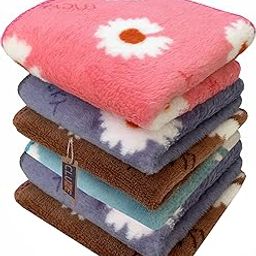 CLUZE Microfiber Face Towel/Handkerchief For Kids/Women/Girls - Baby Shower Gift - Super Soft, Absorbent Hanky (Floral Print) (Set Of 6Pc), 400 TC, Multicolour-12