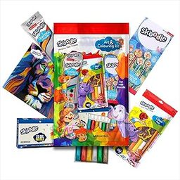 SKOODLE Art & Coloring Kit for Kids – Complete Creative Set with Oil Pastels, Watercolors, Triangular Colored Pencils, Drawing Book, Glitter Paints & Clay with Shaper – Set for Creativity-16