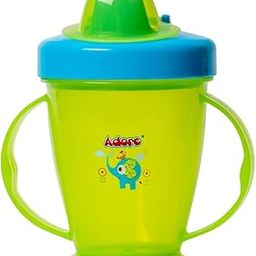 Adore Birdy - 2 Handle Dust Free Hoop Cup - Anti Spill Sipper Cup with Twin Handle (Light Green)-image-57