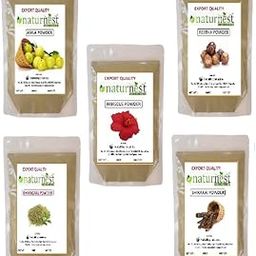 Naturenest Natural Amla, Reetha, Shikakai Bhringraj Hibiscus Powder Combo powder Pack for Hair |hair pack powder combo |hair care products |reetha amla shikakai combo powder |natural products for hair (Pack of 5)50g each hair care treatement and hair growth natural hair colour 250 gm-image-53