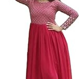 Women's Georgette Anarkali Dress with Printed Yoke | Full Flared Long Gown for Party & Festive-image-0