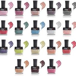 Color Fx Premium Non-Toxic Gel Nail Polish, Nail Enamels 9ml, Sugar Baby Glittery Nail Polish Matte Finish Combo, Set of 18-40