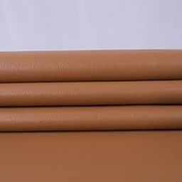 CLICKNPICK Poly Fabric Upholstery Rexine, Artificial Leather Sheet -140 cms Width -PU Mix, Matte Finish Leather Sheet for Sofa Hospital Beds Diwan Furnishing Cushion Covers, Tan,2 Meter-1