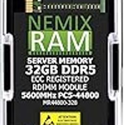 NEMIX RAM 32GB (1X32GB) DDR5 5600MHZ PC5-44800 2Rx8 1.1V CL46 288-PIN ECC RDIMM Registered Server Memory Compatible with Hynix HMCG88AGBRA190N-23