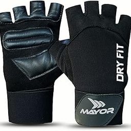 Mayor Premium Dryfit Gym Gloves for Men & Women with Wrist Support Gym & Fitness Gloves (Black)-image-43