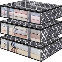 RAAHII Transparent Under Bed Storage bag, Multi-Purpose plastic Organiser for wardrobe Clothes, lehenga, Quilts, Pillows, bedsheets, saree, suits, Blankets and kids Toys (Black, Pack of 3)-11