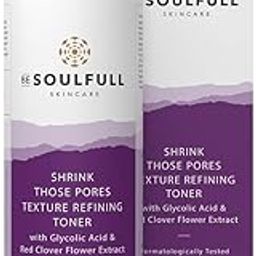 BE SOULFULL Pore Minimizing Toner With Glycolic Acid & Red Clover Flower- Facial Exfoliating, Skin Balancing Pore Reducing Toner- Suitable For Oily, Acne Prone, Sensitive & Normal Skin- 100ml-50