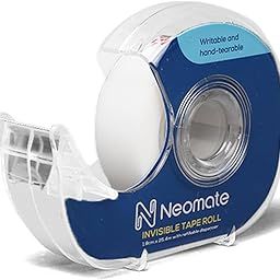 Neomate Magic Tape with Refillable Dispenser | 1.9cm x 25.4m | Invisible, Writable, Hand-Tearable for School, Home, and Office Use-15