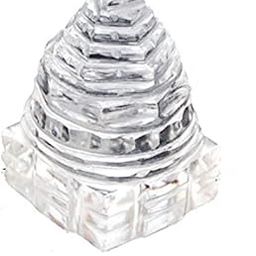 Saubhagya Global Crystal Set of 1 Clear Sphatik Shree Yantra for Pooja-17-25 GMS-image-5