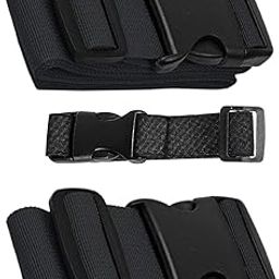 Heavy Duty Luggage Straps for SUITCASES and TROLLEYS 1.5" X 9FT + 1 ADD A Baggage Belt (1"X20") (TRSANSPORTATION Security) Pack of 3 (Black)-image-24