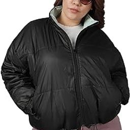 Women's Standard Length Standard Length Solid Oversized Fit Full Sleeve Collar Nylon Jacket-image-0