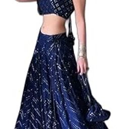 Women's Georgette & Jari Sequence Work Semi-Stitched Lehenga Choli-13