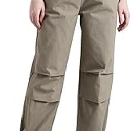 Womens | Solid | Light Weight | Breathable Fabric | Mid Rise | Loose Fit | Elasticated with Drawstring | Parachute Pant-0