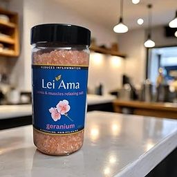 Geranium Bath Salt for Body & Foot Spa | Calming, Aromatherapy, Muscle Relaxing | Geranium Essential Oil & Vitamin E, 200g-image-3