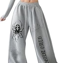 Urban Spider Web Joggers – Streetwear Style Sweatpants with Graphic Print & Tapered Fit Gray-picture-49