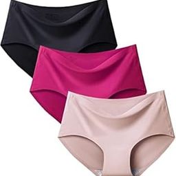 Women's Seamless Hipster Panty Set - Ice Silk Blend, No Panty Lines, High Rise, Anti-Microbial, Comfortable & Breathable Fabric, Combo Pack of 3 (Multicolor-image-95
