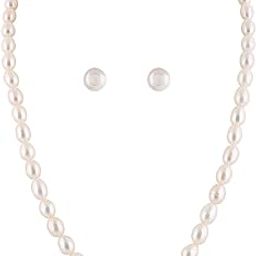 Natural Fresh Water Hyderabadi Oval Shaped 4 To 9 MM Size Pearl Graduation Necklace Chain With Certificate from Hyderabad for Women Girls-image-30
