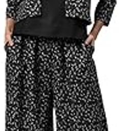Women Solid Black Top with Floral Printed Trousers & Jacket-picture-31
