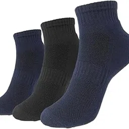 Men's Cotton Socks| Ankle Length | Terry Cushioned | Odour-Resistant & Breathable | Size UK 5- UK 11-image-97