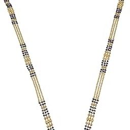 Adhira's Gold-Plated Micropolish 3 layered long Vati mangalsutra for women(36 inch)-image-44