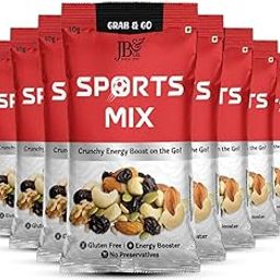 JB&CO Sports Mix Grab & Go pack, on the go snacks, Pure dry fruits and nuts, energy booster, sports quick bites, daily nutrition (Pack of 24 X 40g, Natural Rich)-image-23