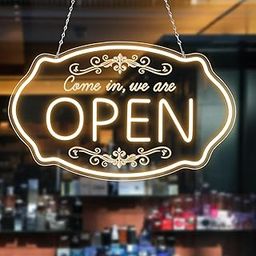 THE PARTY PLANETLED Neon Open Sign for Business, 16.5x10'' Come in We’re Open Sign, Warm White Adjustable Brightness Neon Lights for Party Bar Salon Stores Hotel Wall Decor Clubs Hotels-image-35