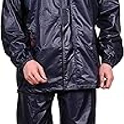 Rain Coat for Men Waterproof for Bike Riders with Adjustable Hood along with inner pockets,Waterproof Raincoat with Polyester Jacket,Pants and Waterproof Drawstring Bag-image-37