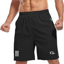 Men's Outdoor Quick Dry Lightweight Sports Shorts with 2 Zipper Pockets, Breathable Hiking Running Gym Workout, Stretchy Fast-Dry Athletic Shorts.-17
