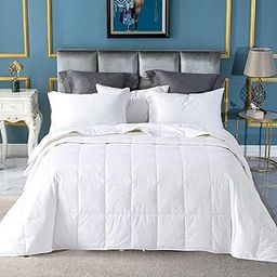 Globon Summer Down Comforter King Size, Extra Lightweight Blanket/Duvet Insert for Hot Sleepers, Noiseless & Extra Soft,106x90 inches,White-picture-23