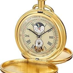 Unique Men's Mechanical Pocket Watch, Roman Numerals Digital Scale Mechanical Pocket Watches for Men, SWQ-111, Digital,Mechanical-image-9