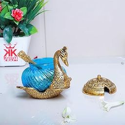 KridayKraft Aluminium Container Mukhwas Dining Box, Mouth Freshener Storage For Gift Home kitchen Peacock shape, Mukhwas Box (Gold)(1 Piece)-12