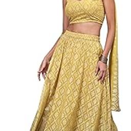 aurelia Women's Green Floral Printed Lace Pure Cotton Straight Top, Skirt and Stole Set-picture-37