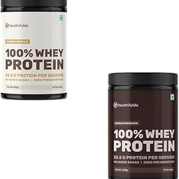 HealthifyMe 100% Whey Protein Powder Combo- 500 GM | Primary Source Whey Protein Isolate & Concentrate Blend, With Digestive Enzymes, No Added Sugar or Artificial Sweeteners, Veg- Chocolate & Vanilla-23