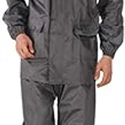 Rain Gear for Men, Rain Set (Jacket and Trousers), Waterproof, (XXL, Grey)-picture-29